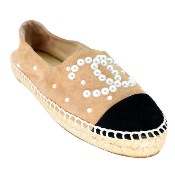 COPY - Chanel Espadrille 36 Suede Mother of Pearl CC Flats CC-S0207P-C043 - Picture 7 of 11